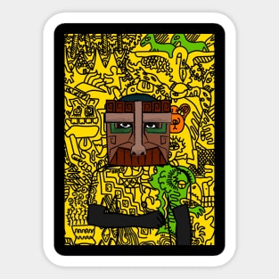 Personalized Digital Collectible - Character with MaleMask, HawaiianEye Color, and DarkSkin on TeePublic Sticker